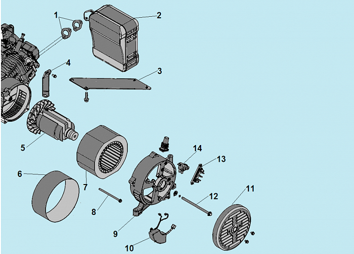 1 ЯКОРЬ - СТАТОР - БЛОК AVR ГЕНЕРАТОР CHAMPION GG3301